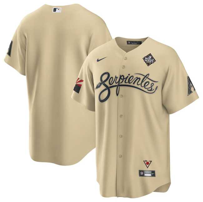 Men%27s Arizona Diamondbacks Blank Gold 2023 World Series City Connect Cool Base Stitched Jersey Dzhi->philadelphia phillies->MLB Jersey